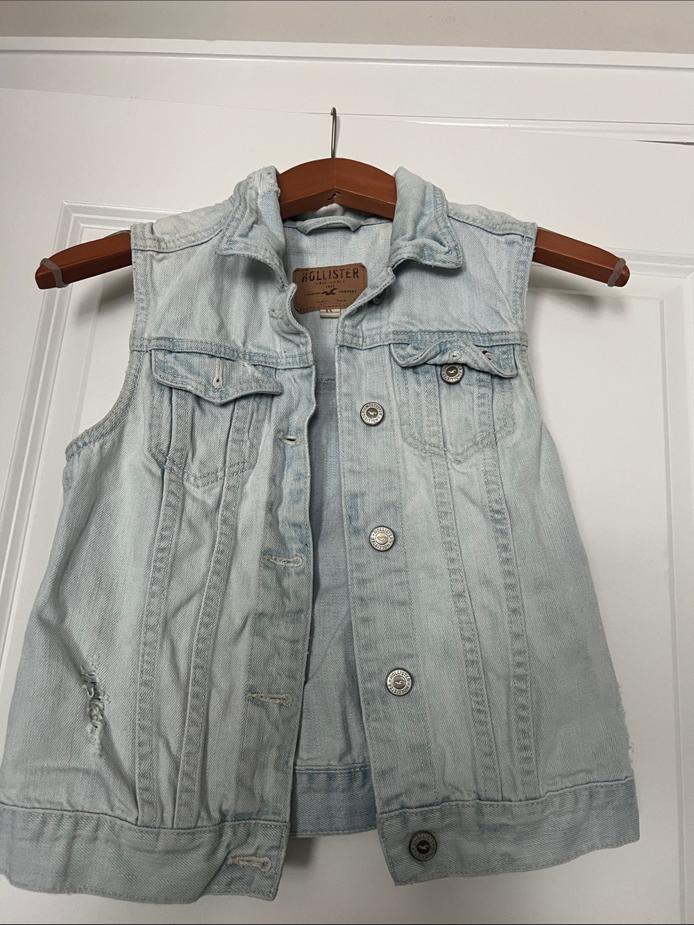 Hollister Light Blue Denim Vest